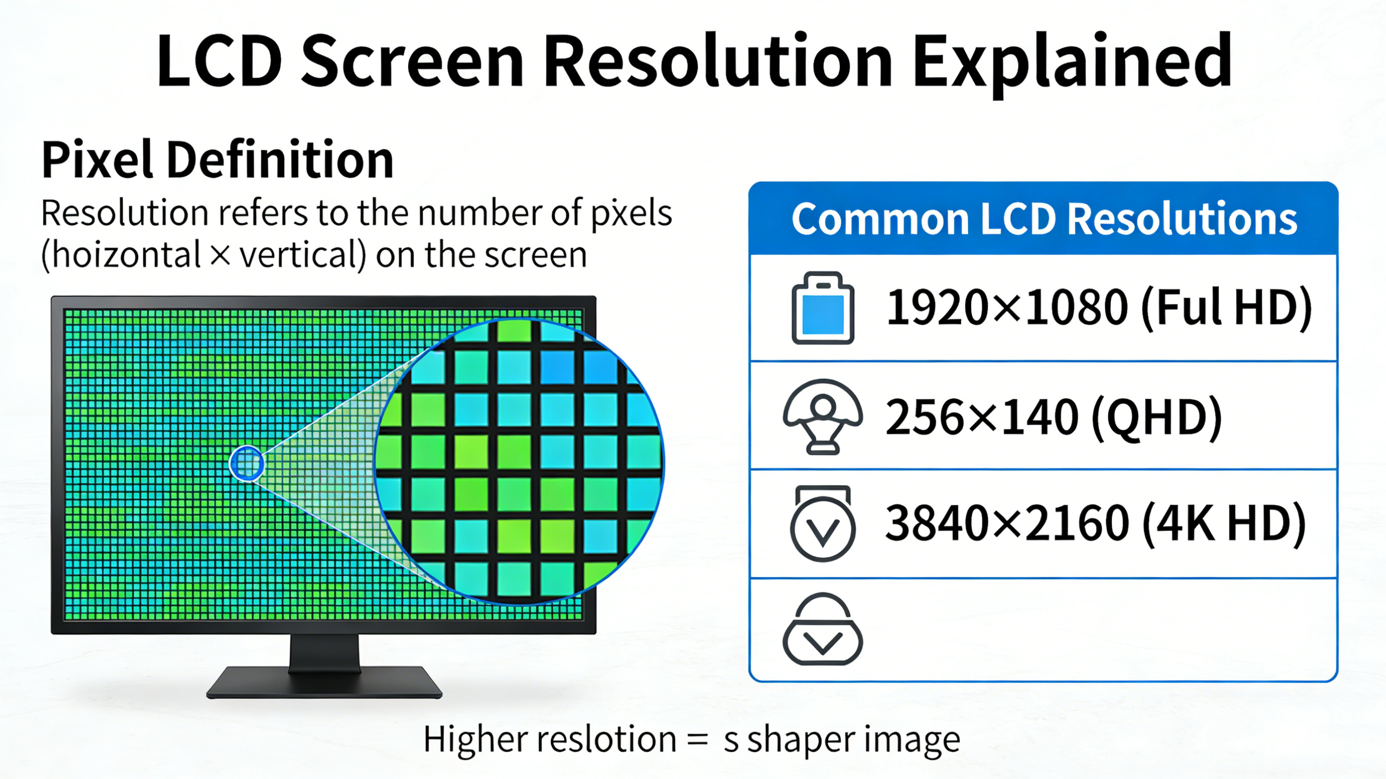 What is the resolution of a LCD screen?