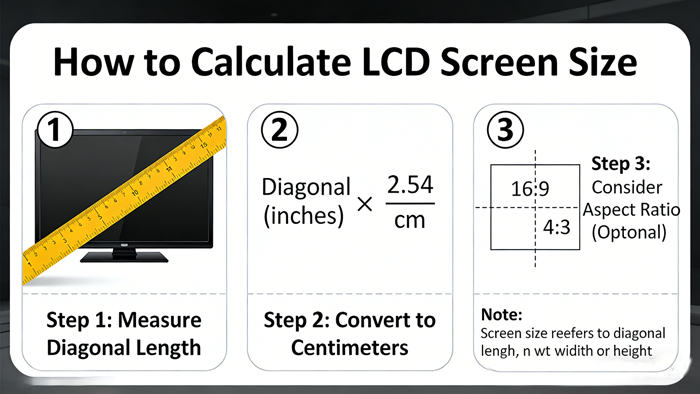 How to calculate the size of an LCD screen?