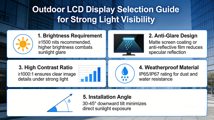 How to choose an outdoor LCD display screen that is visible under strong light