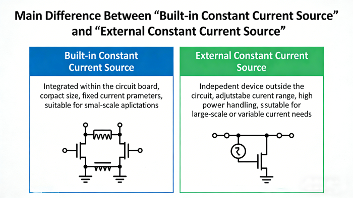 What is difference between built-in and external constant current source?