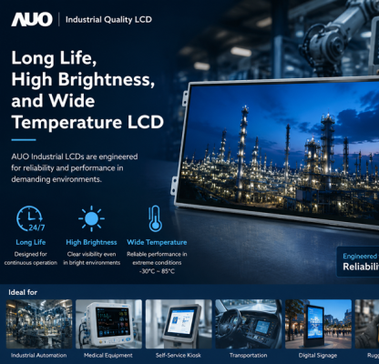 AU Optronics Industrial Quality: Long Life, High Brightness, and Wide Temperatur