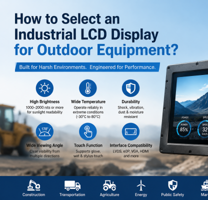 How to Select an Industrial LCD Display for Outdoor Equipment?