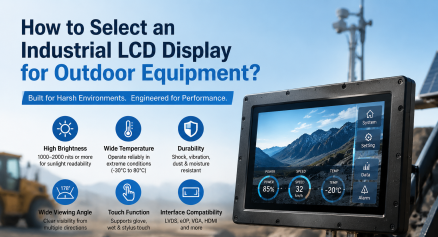How to Select an Industrial LCD Display for Outdoor Equipment?